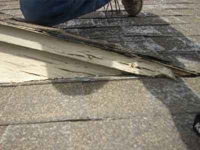 damaged flashing causing roof leak
