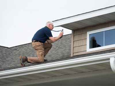 chimney flashing repair on residential roof